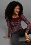 Langarmshirt KANGAROOS, Damen, Gr. 36/38, rot (bordeaux), Rippware, Obermaterial: