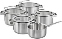 Topf-Set HANSEATIC "STYLE", silber (silberfarben), T&ouml;pfe, Topf-Set, Deckel mit