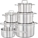 Topf-Set HANSEATIC "DAILY", silber (silberfarben), T&ouml;pfe, Topf-Set, handfreundliche