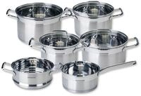 Topf-Set FACKELMANN "Bamberg, mit D&auml;mpfeinsatz", silber (silberfarben), T&ouml;pfe,