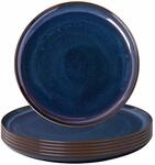 Speiseteller "Speiseteller Crafted Denim &oslash; 29 cm 6er Set dunkelblau", blau