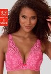 Push-up-BH, Damen, Gr. 90, Cup D, pink (pink, wei&szlig;), Spitze, Obermaterial: 60%