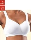 Entlastungs-BH "BH ohne B&uuml;gel, Baumwoll-BH, Soft-BH", Damen, Gr. 80, Cup F, wei&szlig;