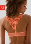 Push-up-BH LASCANA, Damen, Gr. 70, Cup B, orange (neon pfirsich), Spitze,