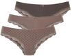 Brasilslip LASCANA, Damen, Gr. 32/34, grau (taupe, uni, gepunktet, gestreift),