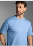 T-Shirt TRIGEMA "TRIGEMA T-Shirt DELUXE Baumwolle", Herren, Gr. XXL, blau (horizont),