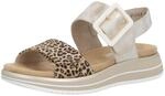 Plateausandale REMONTE, Damen, Gr. 36, beige (goldfarben, leo), Lederimitat, Textil,