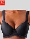 Schalen-BH LASCANA "T-Shirt-BH, B&uuml;gel-BH, Dirndl-BH", Damen, Gr. 80, Cup E, schwarz,