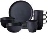 Geschirr-Set MEPAL "Fr&uuml;hst&uuml;cks-Set Silueta 12er Set", schwarz (nordic schwarz), 12,