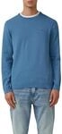 Rundhalspullover S.OLIVER, Herren, Gr. S, blau (mid blau), Strick,...