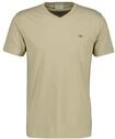 T-Shirt GANT "T-Shirt SLIM SHIELD V-NECK T-SHIRT 1er Pack", Herren, Gr. M, beige