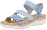 Keilsandalette REMONTE, Damen, Gr. 42, blau (hellblau), Bast, Lederimitat, unifarben,