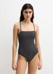 Badeanzug MARC O'POLO "Palm Geo Print", Damen, Gr. XS (34), N-Gr, schwarz-wei&szlig;