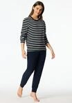 Schlafanzug SCHIESSER "Casual Essentials", Damen, Gr. 50, blau (nachtblau),...