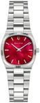 Quarzuhr BULOVA "Super Seville", rot (silberfarben, rot), Armbanduhren, Damen,