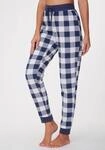Pyjamahose, Damen, Gr. 32/34, N-Gr, blau (dunkelblau, wei&szlig;, kariert), Jersey,