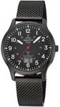 Funkuhr MASTER TIME "Aviation", schwarz (schwarz, wei&szlig;, rot), Armbanduhren, Herren,