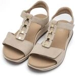 Keilsandalette ARA "OSAKA-S", Damen, Gr. 37, beige (hellbeige), Veloursleder,
