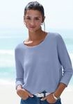 3/4-Arm-Shirt VIVANCE "mit Waffelstruktur", Damen, Gr. 32/34, blau (hellblau),