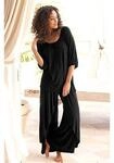 Pyjama LASCANA, Damen, Gr. 44/46, schwarz, Single Jersey, Obermaterial: 100% Viskose,