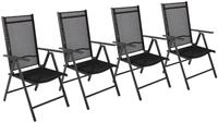 Gartenstuhl VCM "4er Set Alu Gartenstuhl Hochlehner Klappstuhl", schwarz (anthrazit),