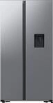 SAMSUNG Side-by-Side "RS57DG410EM9", Energieeffizienz: E, silber (edelstahl look),