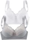 Soft-BH, Damen, Gr. 95, Cup G, wei&szlig; (silber, wei&szlig;), Jersey, Obermaterial: 60%