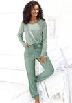 Pyjama, Damen, Gr. 32/34, gr&uuml;n, Single Jersey, Obermaterial: 100% Baumwolle,...