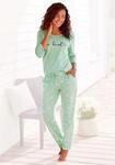 Pyjama, Damen, Gr. 32/34, gr&uuml;n (jade, gemustert), Single Jersey, Obermaterial: 100%