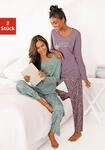 Pyjama, Damen, Gr. 32/34, bunt (mint, lila), Single Jersey, Obermaterial: 100%