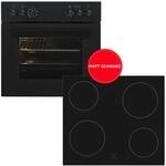 EXQUISIT Elektro-Herd-Set "EHE367-U-120 mattschwarz-Set", Energieeffizienz: A,