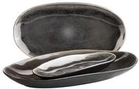 Servierplatte M&Auml;SER "Niara Organic", grau (braun, schwarz), Servierplatten,