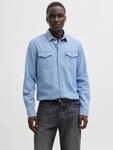 Langarmhemd JACK & JONES "JJESHERIDAN SHIRT L/S NOOS", Herren, Gr. L, N-Gr, blau