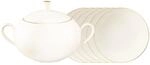 Geschirr-Set SELTMANN WEIDEN "Suppen-Set Savona Goldlinie 7er Set creme", beige