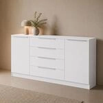 Kommode BORCHARDT M&Ouml;BEL "Oliva, Kommode mit Metallgriffen", wei&szlig; (wei&szlig; matt, wei&szlig;