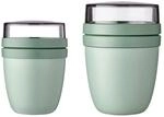 Lunchbox MEPAL "Lunchpot mini + regular Ellipse 2er Set", gr&uuml;n (nordic sage), B:2cm