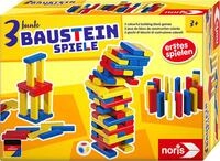 Spiel NORIS "3 bunte Bausteinspiele", bunt, Spiele, Kinder, Spiel, Made in Germany