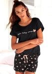 Shorty, Damen, Gr. 44/46, schwarz, Single Jersey, Obermaterial: 100% Baumwolle,