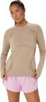 Laufshirt ASICS "ROAD SEAMLESS LS TOP", Damen, Gr. L, beige (greige),...