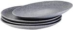 Teller-Set GIPFELST&Uuml;CK "Moos'N'Stein", grau, 4, Geschirr-Sets, Teller-Set