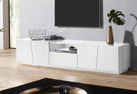 Lowboard HOME AFFAIRE "Vega", wei&szlig; (wei&szlig; hochglanz), B:220cm H:46cm T:43cm,