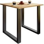 Esstisch VCM "Premium Holz Esstisch K&uuml;chentisch Xona U 80x80", braun (schwarz,
