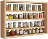H&auml;ngeschrank VCM "Holz Wandregal Gew&uuml;rzregal Regal K&uuml;che Esaldi M", braun (buche),