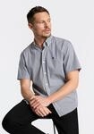 Kurzarmhemd BOSS, Herren, Gr. L (41/42), N-Gr, schwarz-wei&szlig; (dunkelblau404), Web,