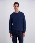 Rundhalspullover PIERRE CARDIN, Herren, Gr. XL, blau (sargasso sea), Strick,