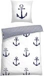 Bettw&auml;sche SCHIESSER "Marina, maritime Momente in frischer Farbkombination", blau