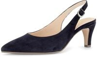 Slingpumps GABOR, Damen, Gr. 38, blau (dunkelblau), Ziegenveloursleder, Schuhe