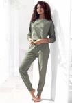 Pyjama KANGAROOS, Damen, Gr. 32/34, gr&uuml;n (khaki), Single Jersey, Obermaterial: 100%