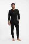 Pyjama BOSS "Xmas Long Set", Herren, Gr. M, schwarz (schwarz 001), Jersey,