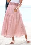 Maxirock BUFFALO "aus Eyelet-Spitze mit Unterrrock", Damen, Gr. 38, lila (mauve),